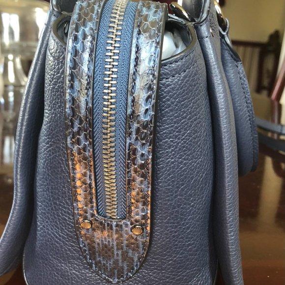 Coach Drew Satchel With Snakeskin Detail NWOT - Picture 5 of 8